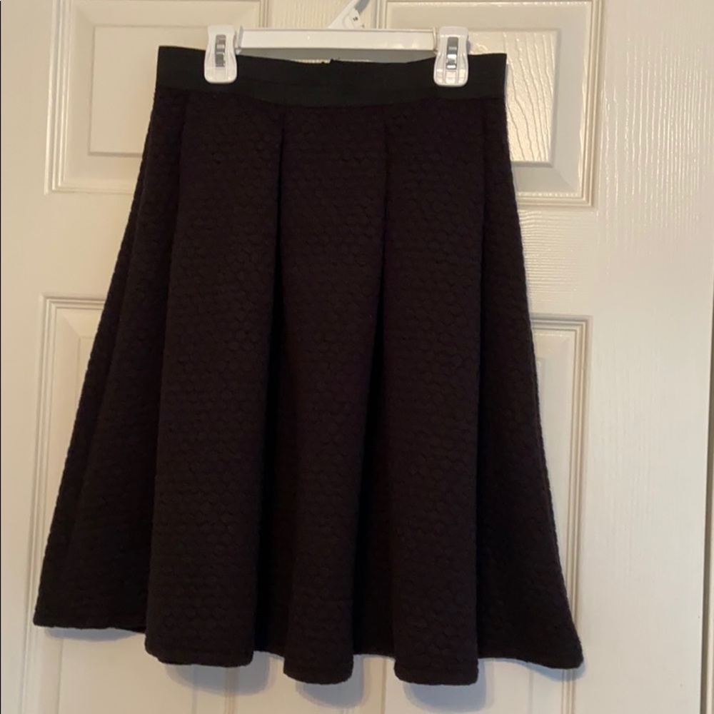 Quilted Black midi skirt
